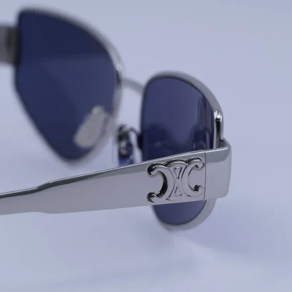 Celine CL40293U 16V Sunglasses Shiny Palladium Geometric  display picture 2